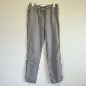 Soft Surroundings Linen Drawstring Pants with Pockets, Grey, Women’s Size Small